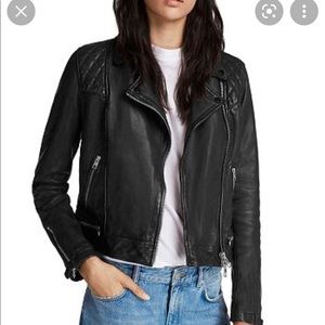 All Saints Conroy Quilted Leather Jacket